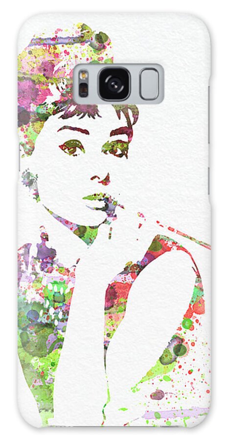 Audrey Hepburn Galaxy Case featuring the painting Audrey Hepburn 2 by Naxart Studio