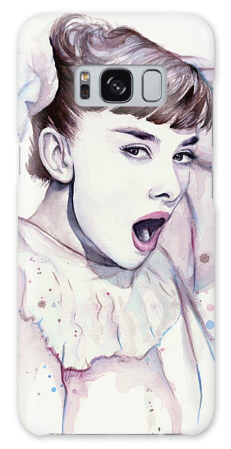 Audrey Galaxy Case featuring the painting Audrey - Purple Scream by Olga Shvartsur