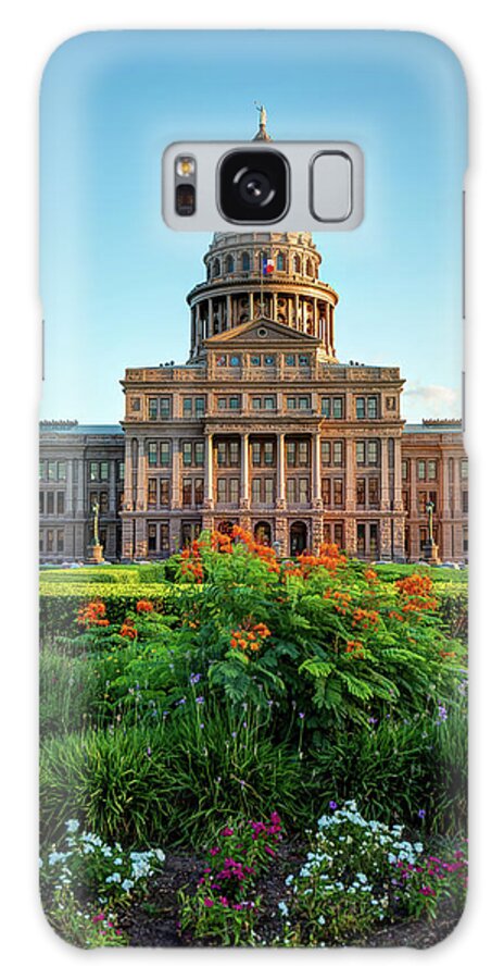 America Galaxy Case featuring the photograph Austin TX Capitol Building with Flowers by Gregory Ballos