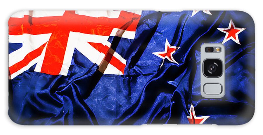 Flag Galaxy Case featuring the photograph New Zealand flag art by Jorgo Photography