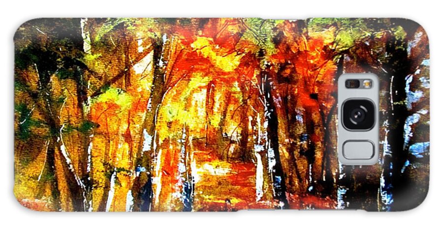 Fall Galaxy Case featuring the painting Autum Wood by Barbara O'Toole