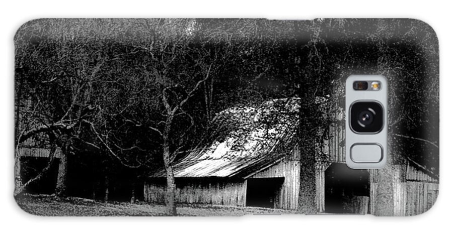 Barn Galaxy Case featuring the photograph Autumn Barn IN Alabama BW by Lesa Fine