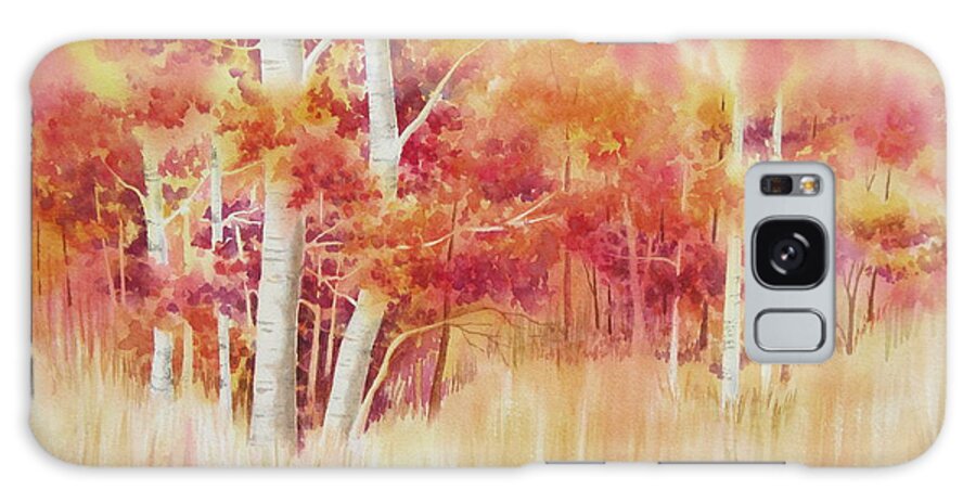 Autumn Trees Galaxy Case featuring the painting Autumn Blaze by Deborah Ronglien
