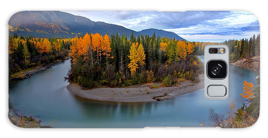River Galaxy Case featuring the digital art Autumn colors along Tanzilla River in Northern British Columbia by Mark Duffy