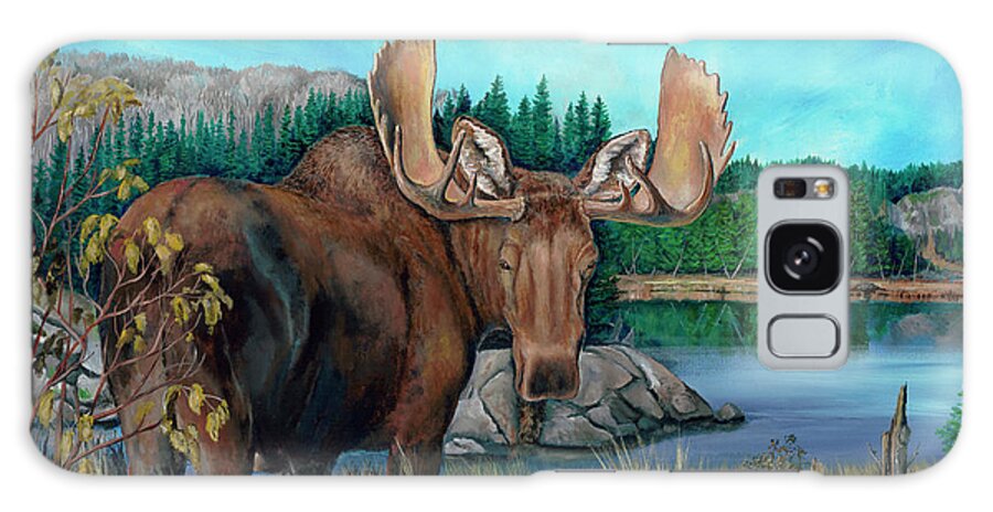 Bull Moose Galaxy S8 Case featuring the painting Autumn Moose by Joe Baltich