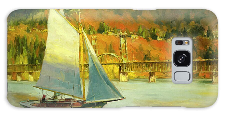 Sailing Galaxy Case featuring the painting Autumn Sail by Steve Henderson