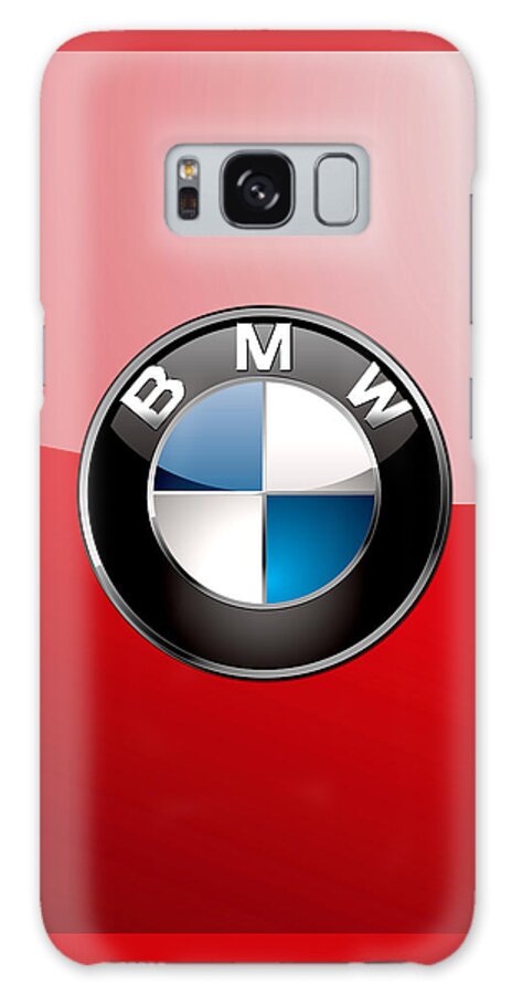 'auto Badges 3d' By Serge Averbukh Galaxy Case featuring the photograph B M W Badge On Red by Serge Averbukh