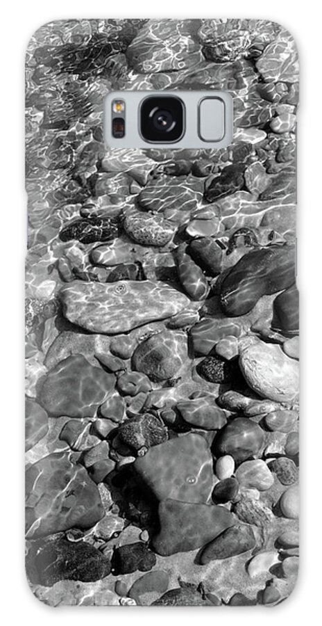 Babbling Brook Galaxy Case featuring the photograph Babbling Brook Black and White   by Kathi Mirto