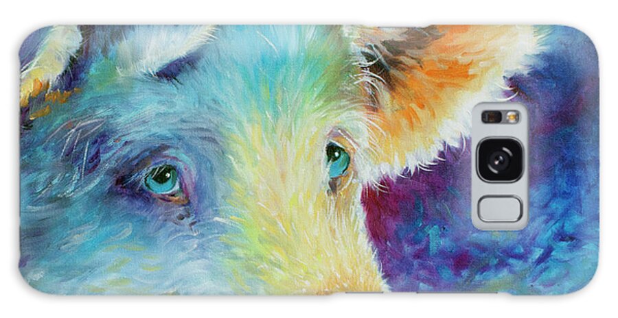 Pig Galaxy Case featuring the painting Baby Blues Piggy by Marcia Baldwin