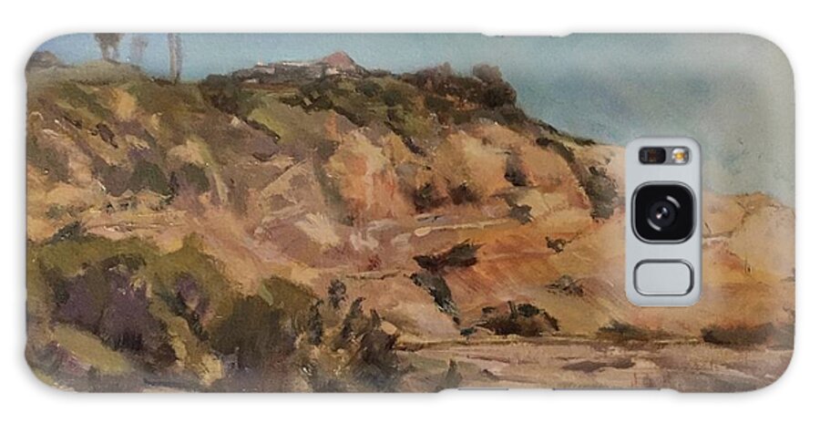 Sunlit Cliffs In The Back Bay Landscape Galaxy Case featuring the painting Back Bay Cliff 1 by Joyce Snyder