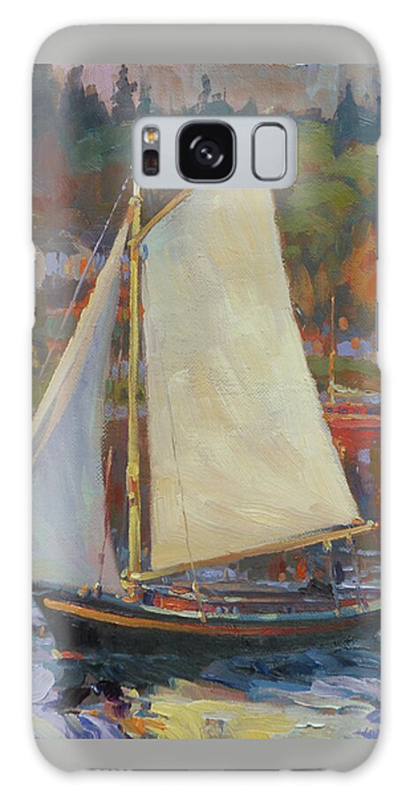 Sailboat Galaxy Case featuring the painting Bainbridge Island Sail by Steve Henderson