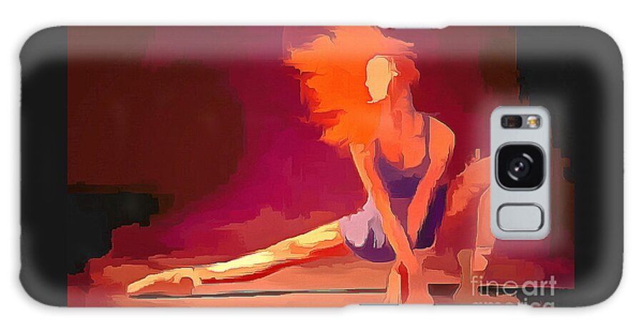 Ballerina Galaxy Case featuring the digital art Ballerina Red by Humphrey Isselt