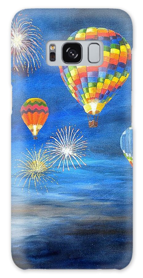 Hot Air Balloon Galaxy Case featuring the painting Balloon Glow by Marti Idlet