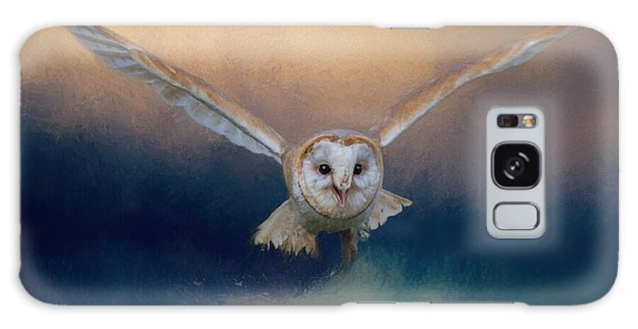 Barn Owl Galaxy Case featuring the photograph Barn Owl in Flight by Eva Lechner