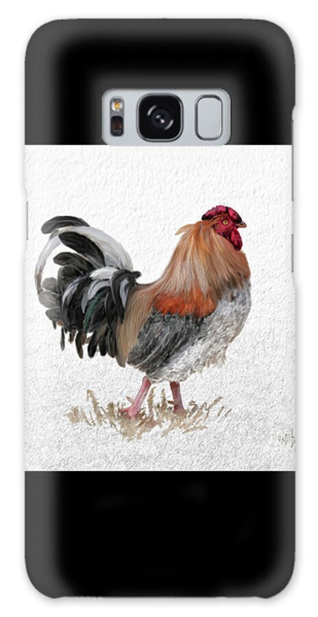 Rooster Galaxy Case featuring the digital art Barnyard Boss by Lois Bryan