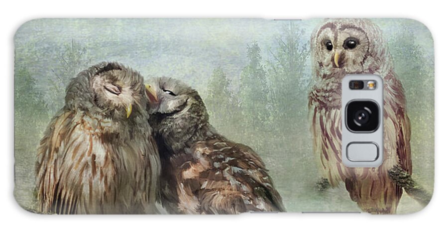 Barred Owl Galaxy Case featuring the photograph Barred Owls - Steal A Kiss by Patti Deters