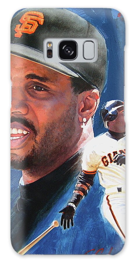 Acrylic Galaxy Case featuring the painting Barry Bonds In The Shadow by Cliff Spohn