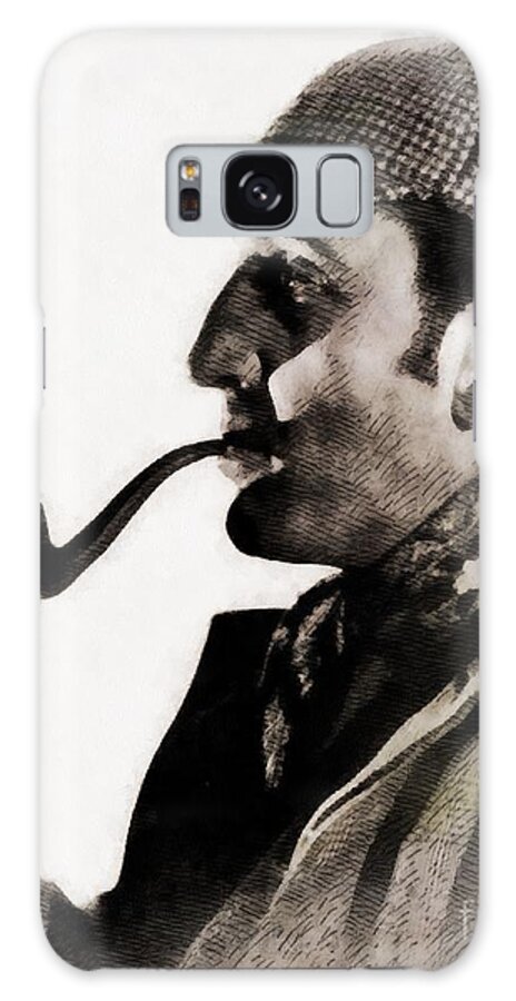 Hollywood Galaxy Case featuring the painting Basil Rathbone as Sherlock Holmes by Esoterica Art Agency