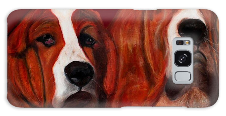 Dog Galaxy Case featuring the painting Basset Hound - Mia and Marcellus by Laura Grisham