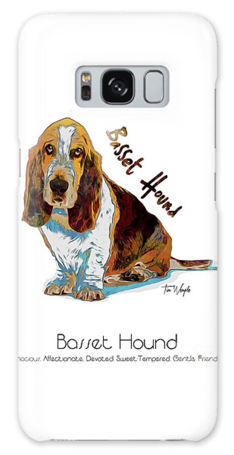 Basset Hound Galaxy Case featuring the digital art Basset Hound Pop Art by Tim Wemple