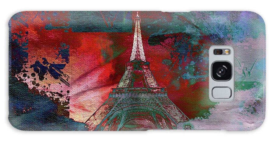 Paris Galaxy Case featuring the mixed media Bastille Day 3 by Priscilla Huber