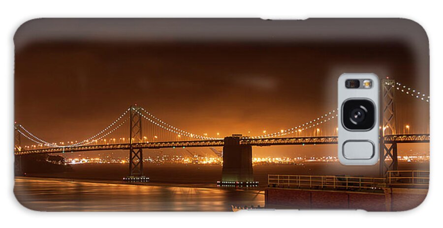 Nighttime Galaxy Case featuring the photograph Bay Bridge at Night by Daniel Murphy