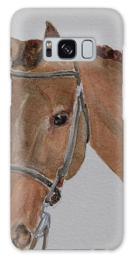 Horse Galaxy Case featuring the painting Bay Hunt by Gretchen Bjornson