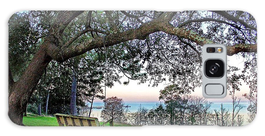 Fairhope Galaxy Case featuring the photograph Bayview Swing Under the Tree by Michael Thomas