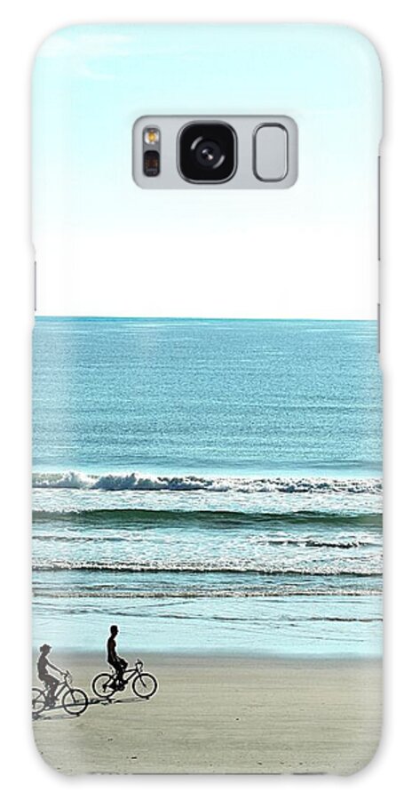 Beach Galaxy S8 Case featuring the photograph Beach Bikers by Rachelle Johnston