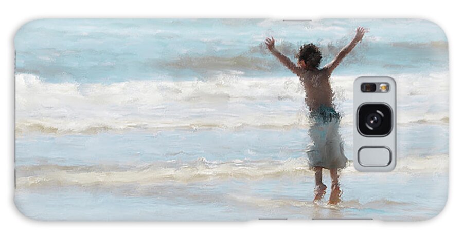 Ocean Art Galaxy Case featuring the painting Beach Boy Dancing by Constance Woods