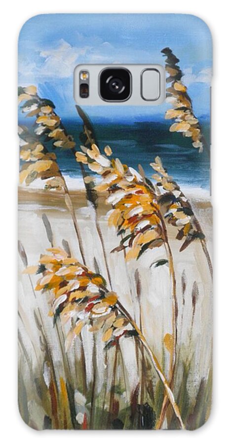 Landscape Galaxy Case featuring the painting Beach Grass by Outre Art Natalie Eisen