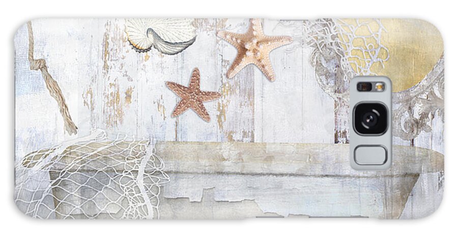 Vintage Galaxy Case featuring the painting Beach House Bath by Mindy Sommers