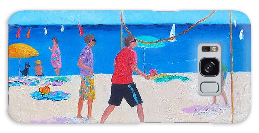 Beach Volleyball Galaxy Case featuring the painting Beach Painting Beach Volleyball by Jan Matson by Jan Matson