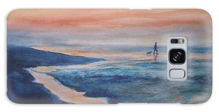 Sunset Galaxy Case featuring the painting Beachwalker by Bobby Walters
