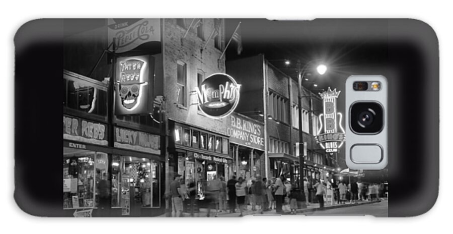 Beale Galaxy Case featuring the photograph Beale Street in Black and White 54 by James C Richardson