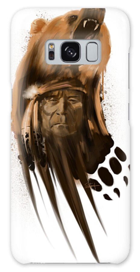 Bear Art Galaxy S8 Case featuring the painting Bear spirit by Sassan Filsoof