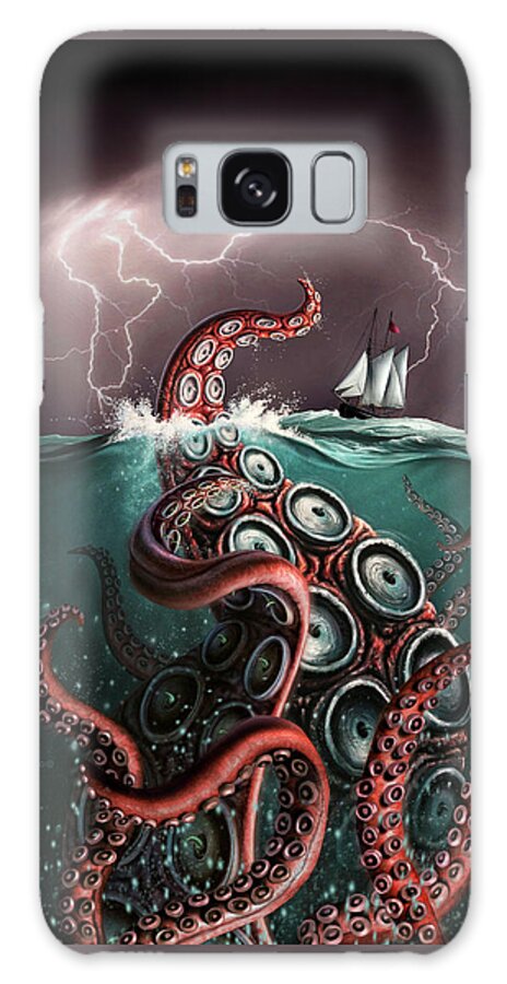 Squid Galaxy Case featuring the digital art Beast 2 by Jerry LoFaro