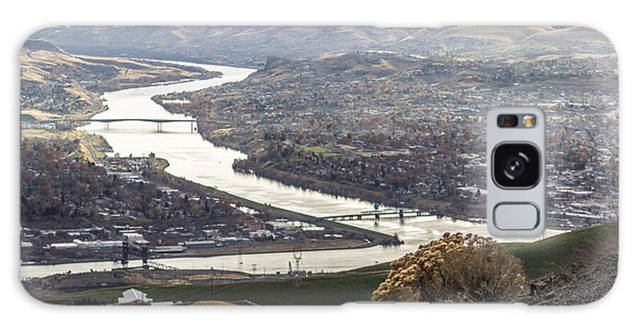Lewiston Idaho Id Clarkston Washington Wa Lc-valley Lc Valley Pacific Northwest Lewis Clark Landscape Palouse Confluence Snake Clearwater River Hill View Old Spiral Highway Bridges Rivers Breathtaking Horizon Three Bridges Two Cities Earthtones Brown Beige Galaxy Case featuring the photograph Beautiful LC Valley by Brad Stinson