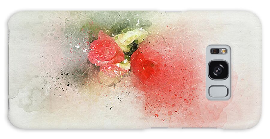Flower Begonia Nature Floral Peggy Cooper Cooperhouse Interior Decorating Plant Impressionist Impressionism Pink Dreamy Digital Watercolor Galaxy Case featuring the digital art Begonia 7 by Peggy Cooper-Hendon