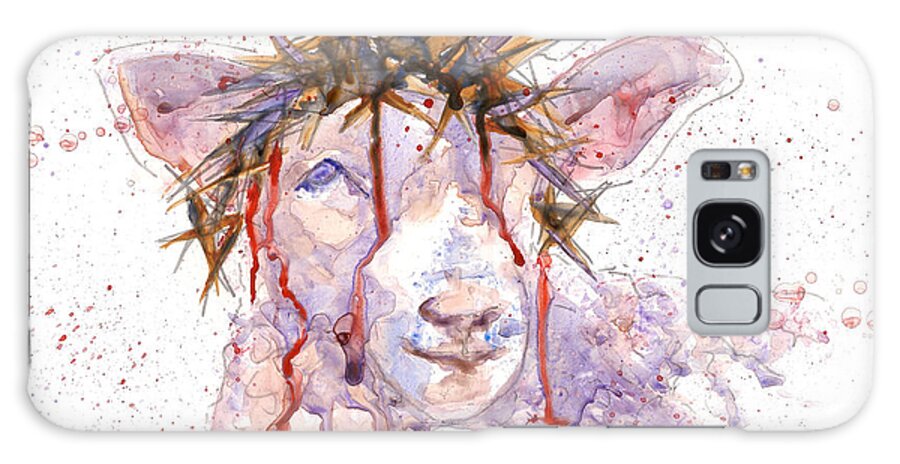 Lamb Galaxy Case featuring the painting Behold the Lamb by Marsha Elliott