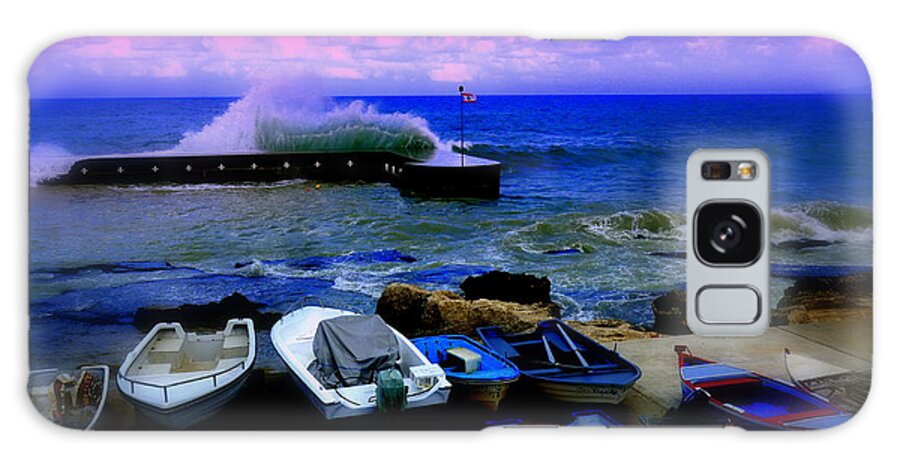 Lebanon Galaxy Case featuring the photograph Beirut Seaside Waves by Funkpix Photo Hunter