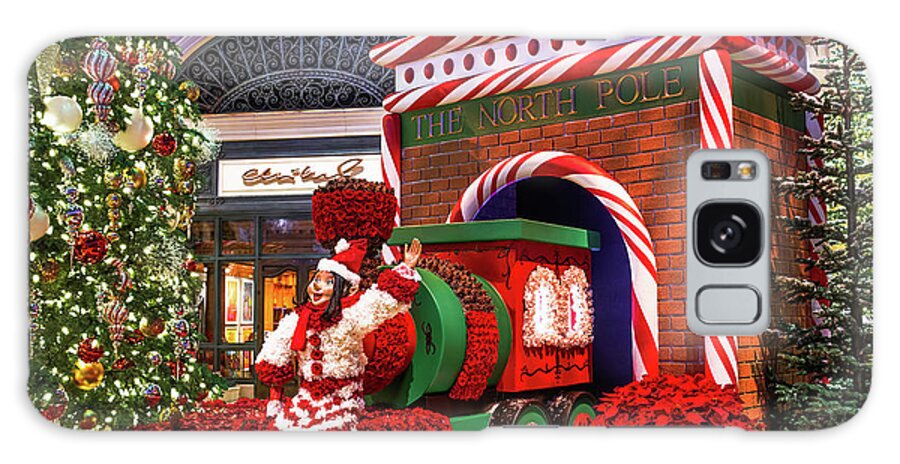 Bellagio Christmas Tree Galaxy Case featuring the photograph Bellagio Christmas Tree and Train Decorations 2016 by Aloha Art