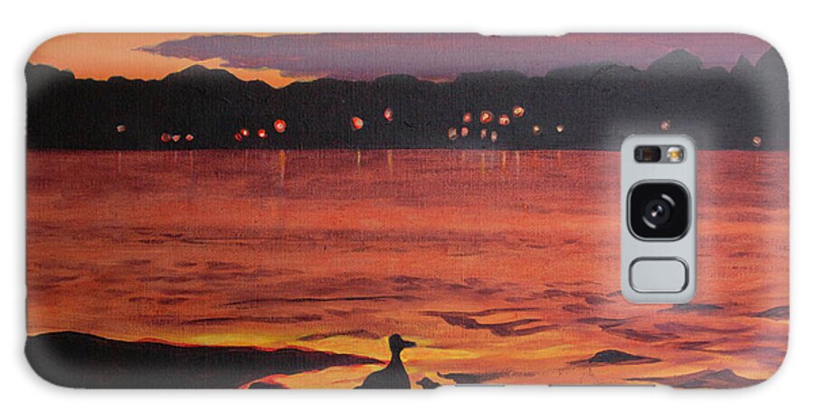 Art Galaxy Case featuring the painting Bellaire Ducks by Heidi E Nelson
