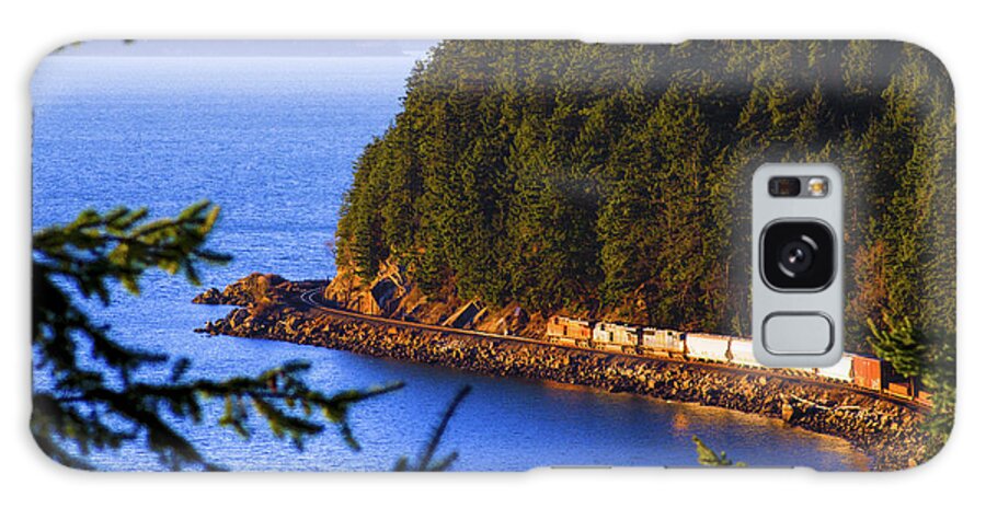 Bellingham Bay Galaxy Case featuring the photograph Bellingham Bay And Train by Craig Perry-Ollila