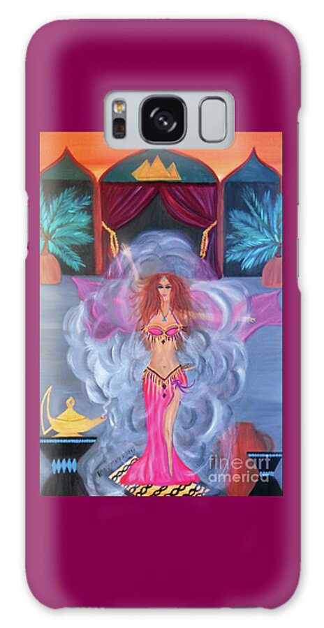 Belly Dance Galaxy Case featuring the painting Belly Dance Genie by Artist Linda Marie