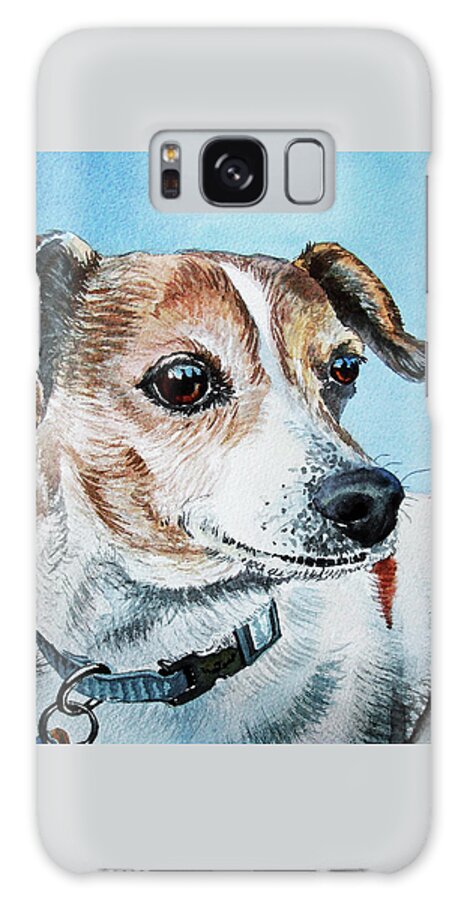 Beloved Puppy Dog Galaxy Case featuring the painting Beloved Puppy Dog by Irina Sztukowski