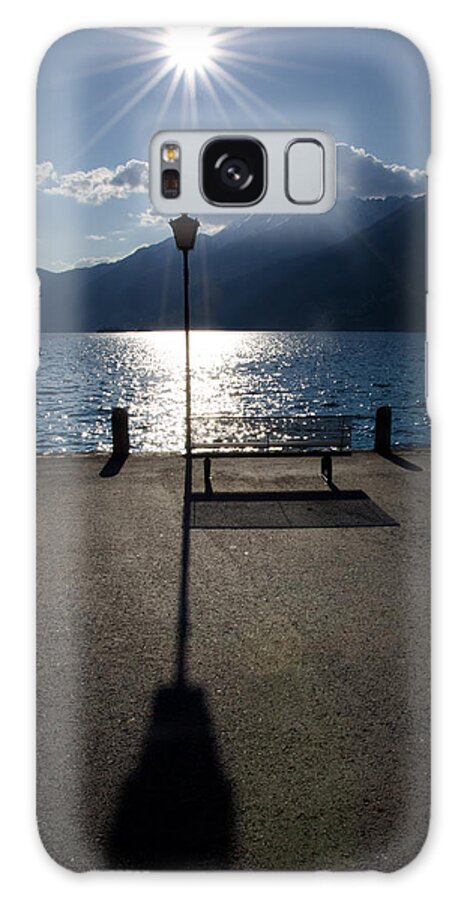 Bench Galaxy Case featuring the photograph Bench and street lamp by Mats Silvan