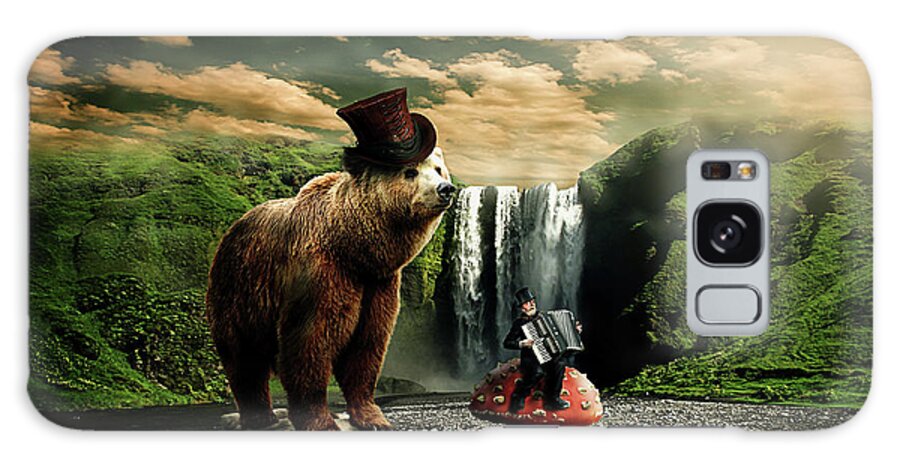 Water Fall Galaxy Case featuring the digital art Berlin Bear by Nathan Wright