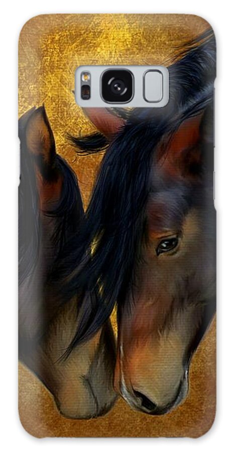 Horses Galaxy S8 Case featuring the painting Best Friends by Becky Herrera