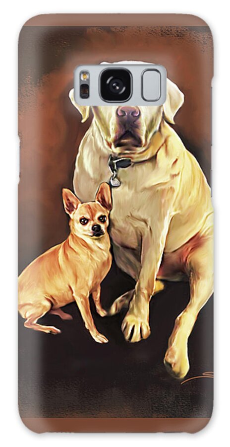 Dogs Galaxy S8 Case featuring the painting Best Friends by Spano by Michael Spano
